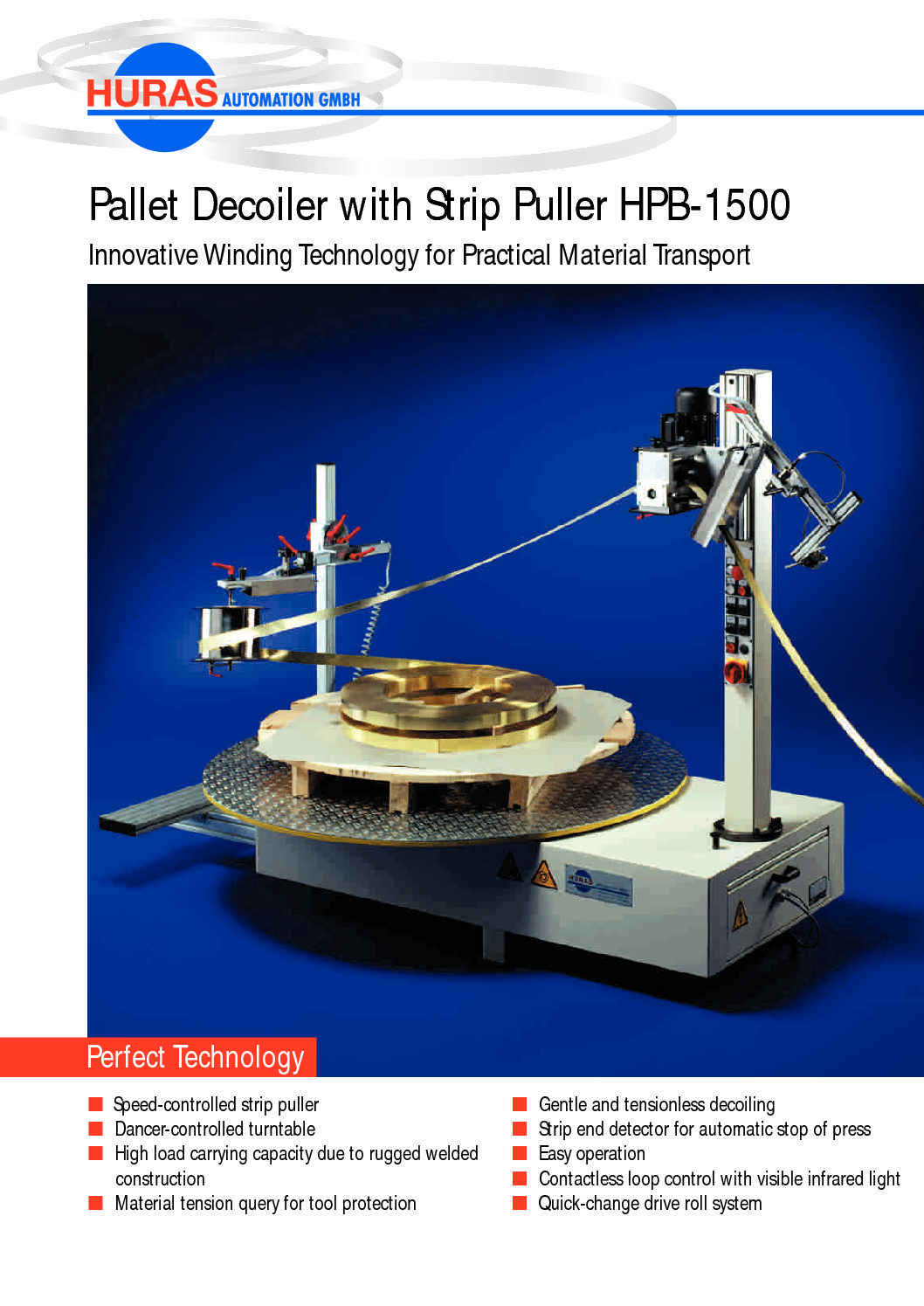 Pallet Decoiler with Strip Puller HPB-1500